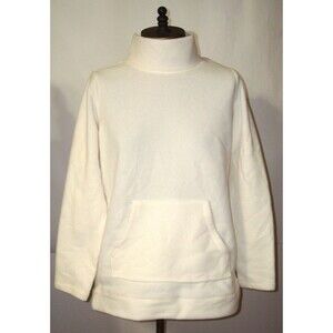 New $54 Womens Natural White Micro Polar Fleece Top XXSP Pocket Denim & Company
